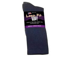 Navy-EXTRA WIDE LOOSE FIT STAY UP CREW SOCK 1