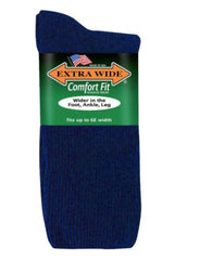 Navy-EXTRA WIDE ATHLETIC CREW SOCK 1