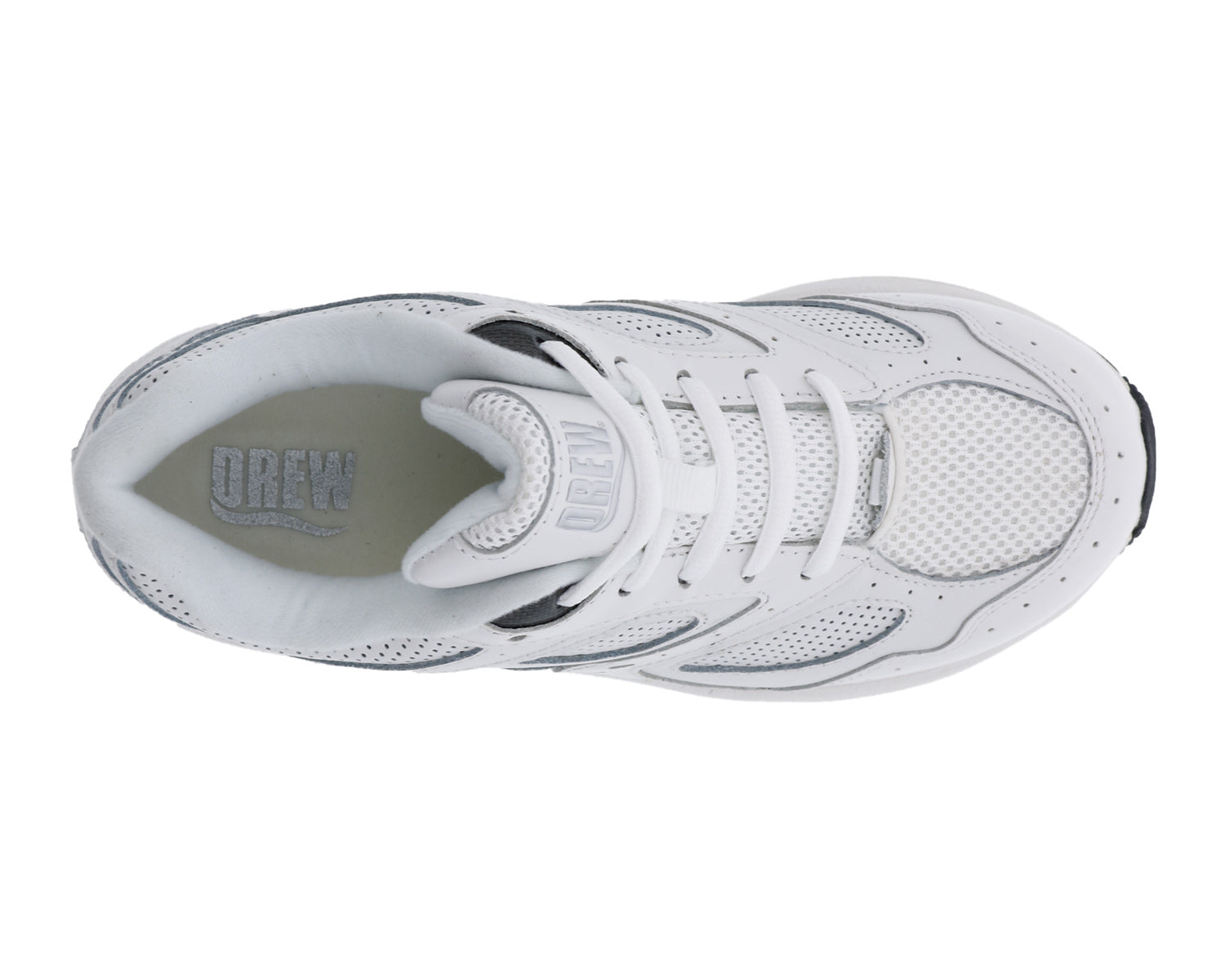 White Leather Perf White Mesh-FLARE BY DREW 5