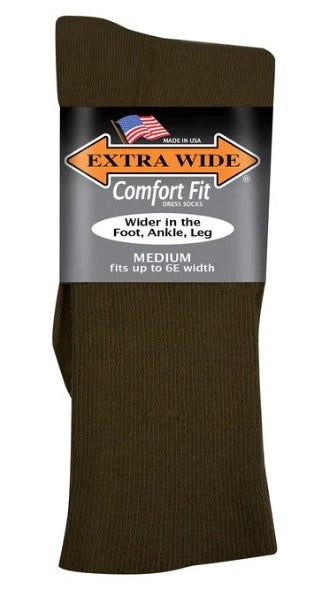 Brown-EXTRA WIDE DRESS SOCK 1
