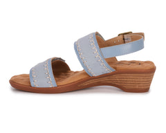 Faded Denim Leather Suede-KATERI BY ROS HOMMERSON 5