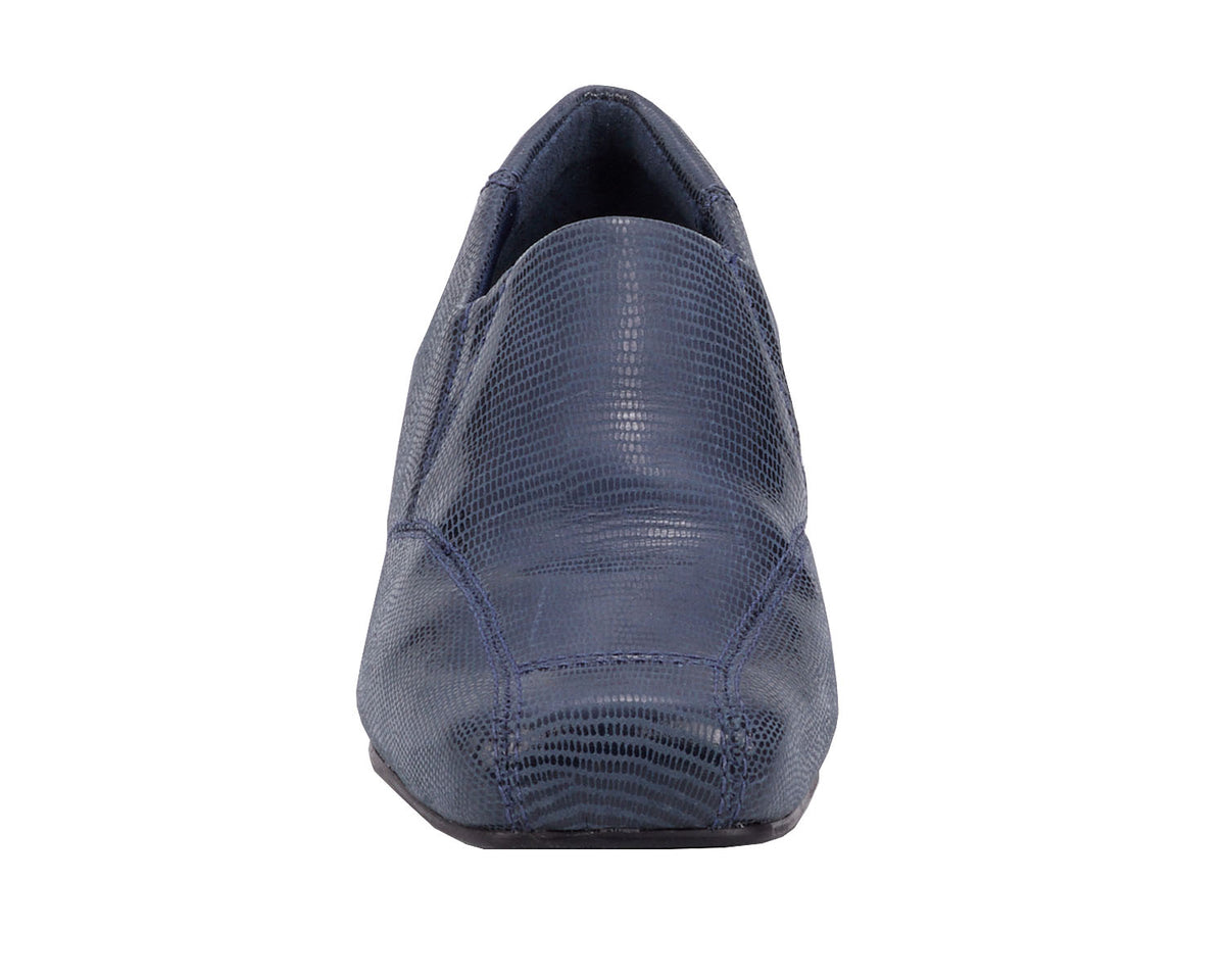 Navy Lizard Print Leather-EAGAN BY ROS HOMMERSON 5