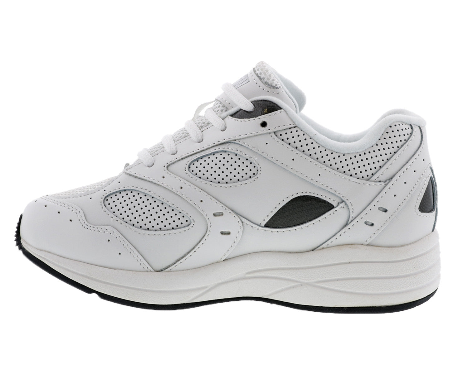 White Leather Perf White Mesh-FLARE BY DREW 6
