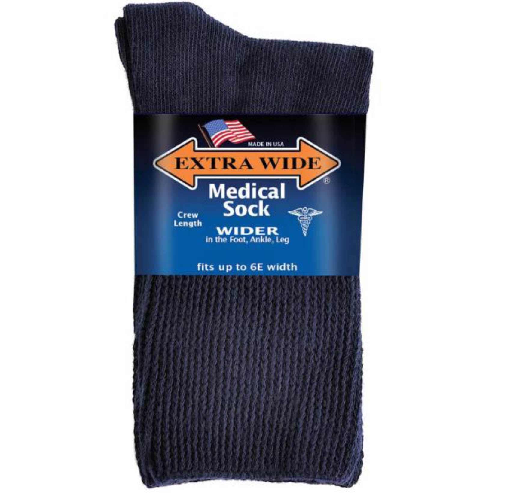 Navy-EXTRA WIDE MEDICAL CREW SOCK 1