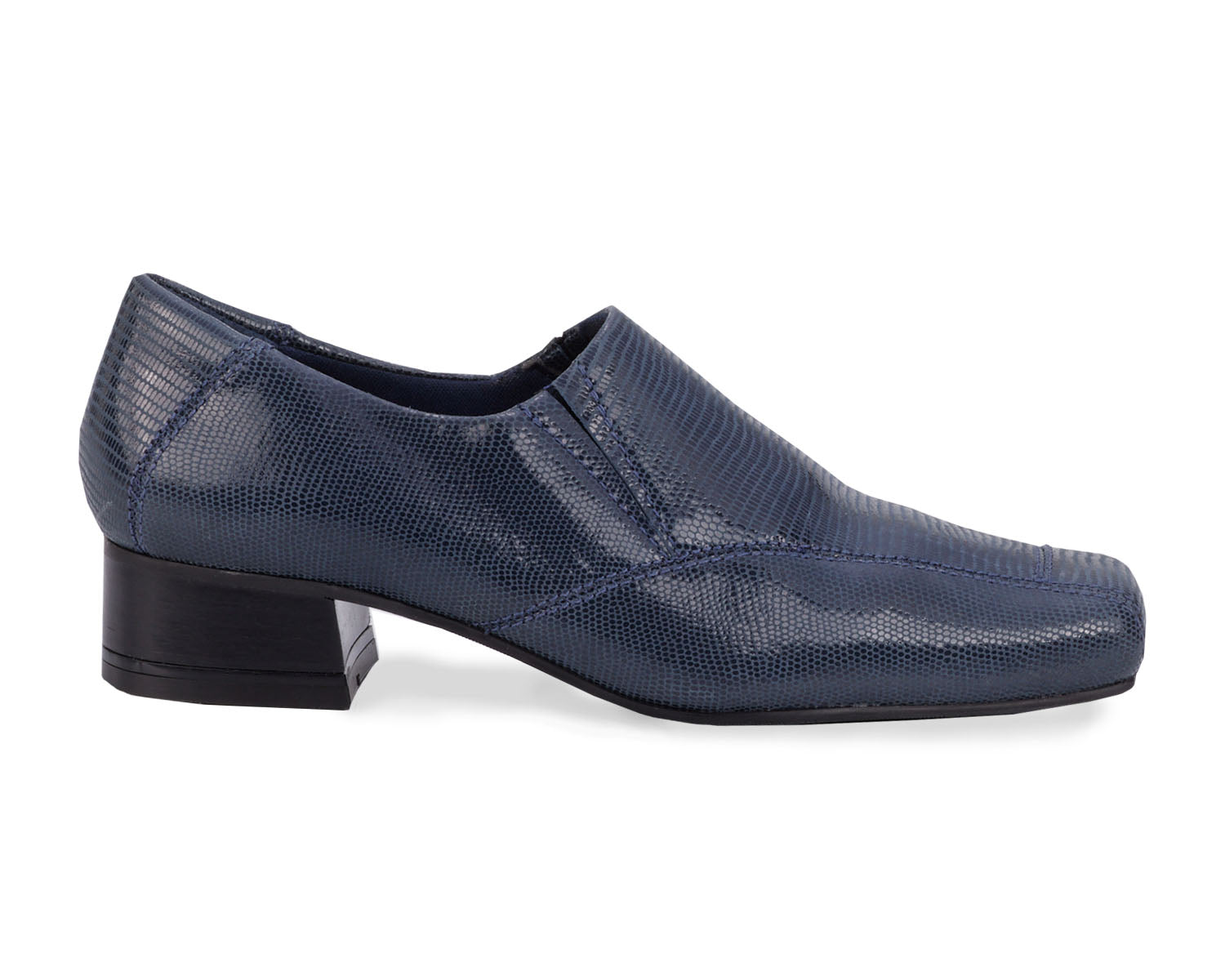 Navy Lizard Print Leather-EAGAN BY ROS HOMMERSON 6