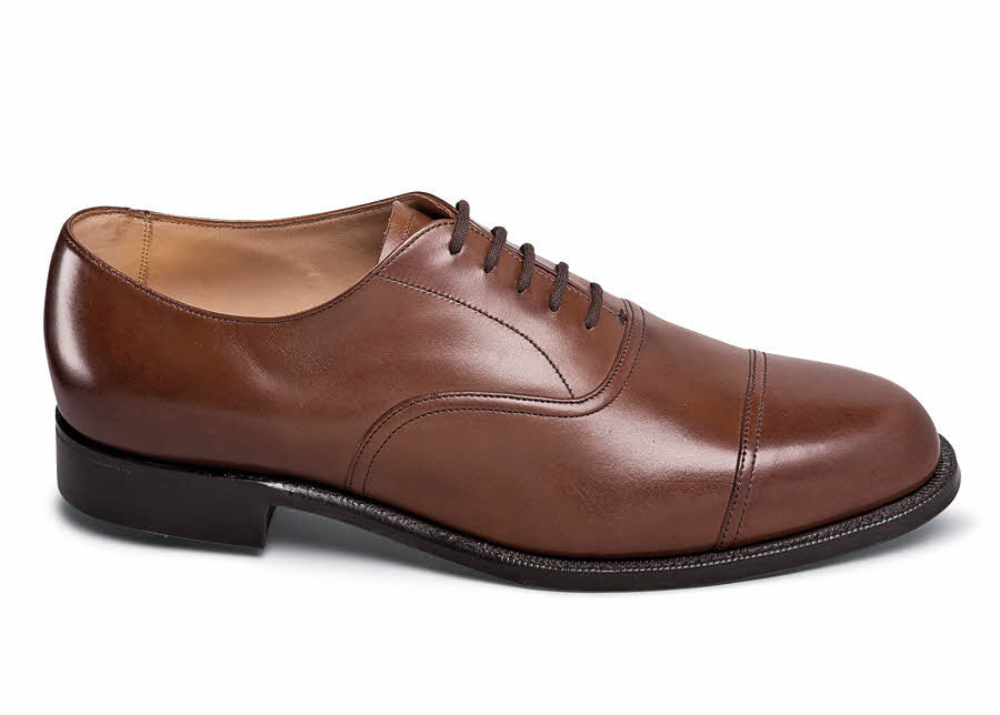 Brown Leather-Calfskin Cap-Toe Oxford Cheaney for Hitchcock 1