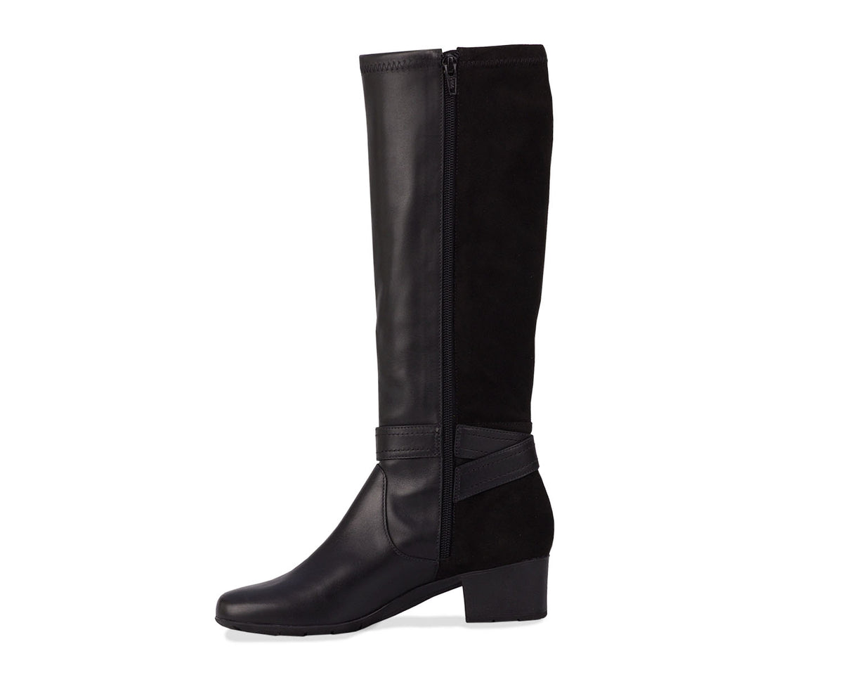Black Leather  Stretch Suede Fabric-MAX WS BY ROS HOMMERSON 7