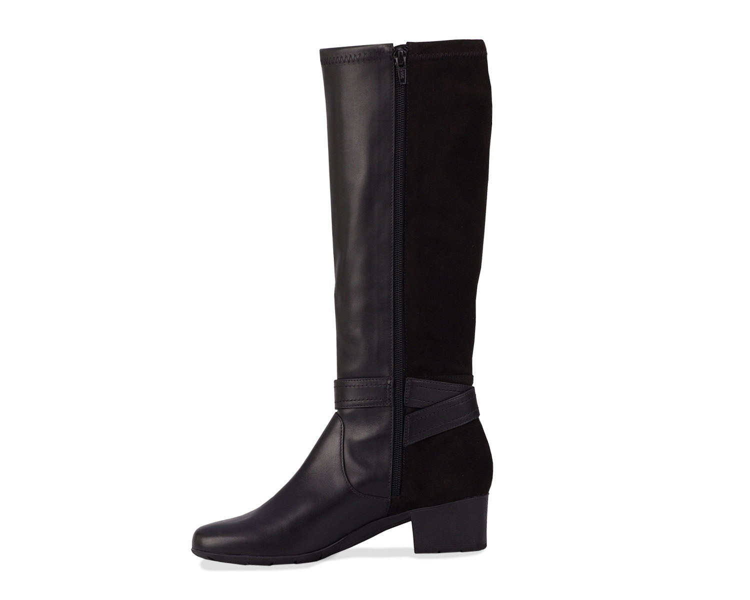 Black Leather  Stretch Suede Fabric-MAX WWS BY ROS HOMMERSON 7