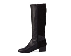 Black Leather  Stretch Suede Fabric-MAX WWS BY ROS HOMMERSON 7