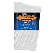 White-EXTRA WIDE MEDICAL CREW SOCK 1
