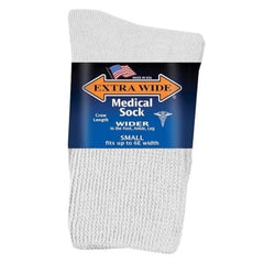 White-EXTRA WIDE MEDICAL CREW SOCK 1