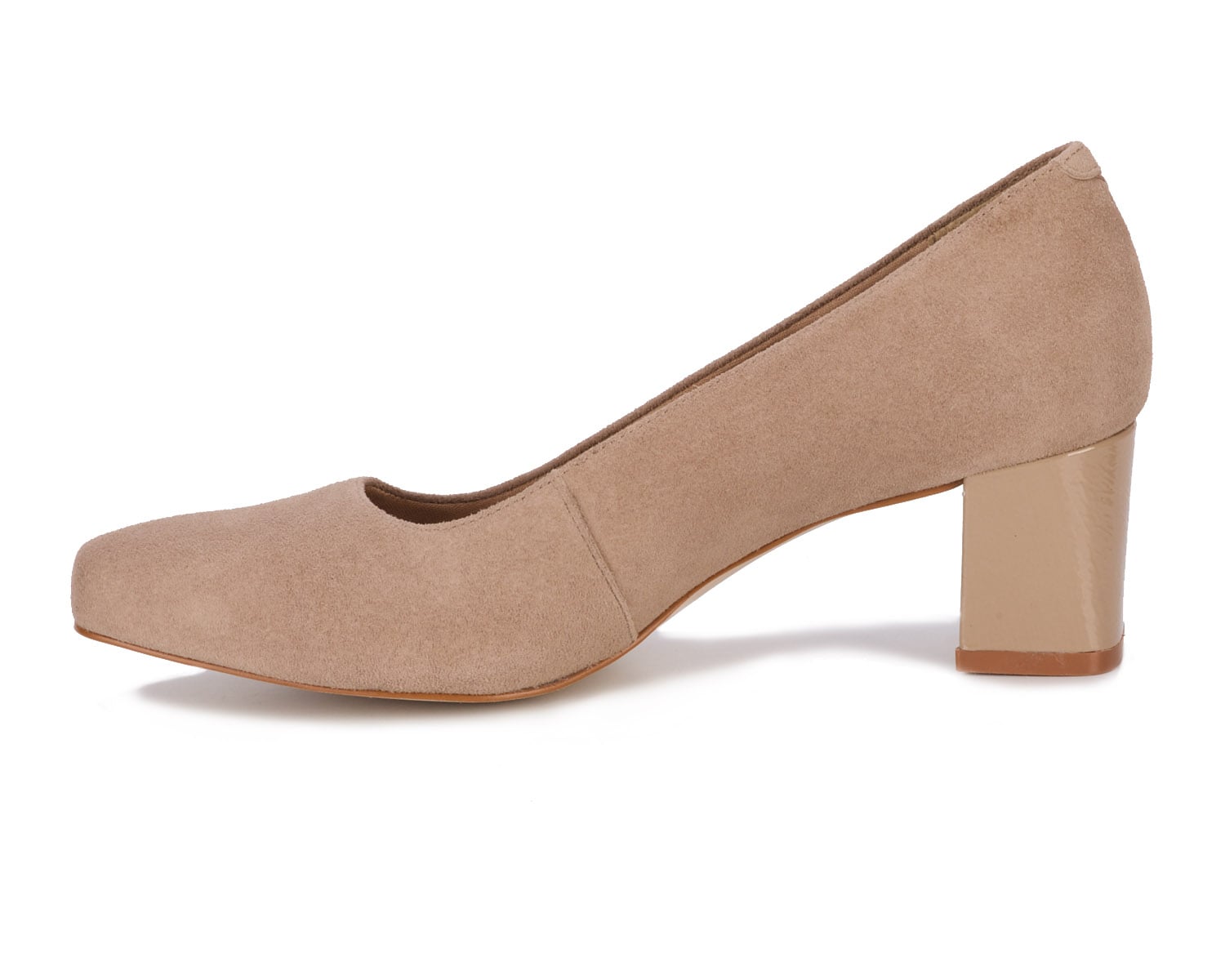 Light Taupe Suede Patent-MEREDITH PUMP BY ROS HOMMERSON 6