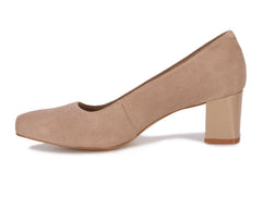 Light Taupe Suede Patent-MEREDITH PUMP BY ROS HOMMERSON 6