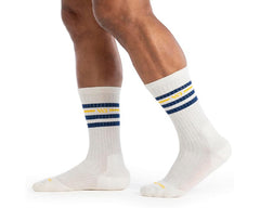 White Navy-Mens Vintage Stripe Cushioned Crew Sock 7