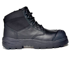Black Leather-6 WORK BOOT NON SAFETY TOE WIDE LOAD 4