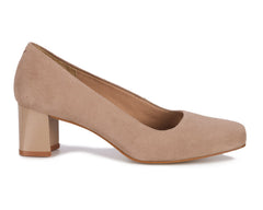 Light Taupe Suede Patent-MEREDITH PUMP BY ROS HOMMERSON 7
