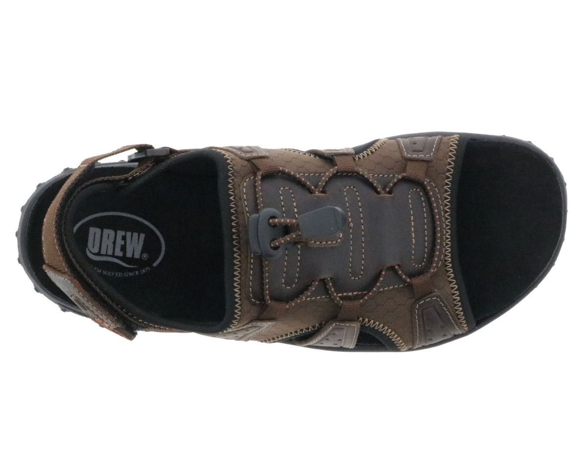 Brown Leather  Brown Stretch-WAVES  BY DREW 7