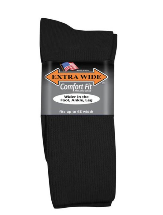 Black-EXTRA WIDE ATHLETIC CREW SOCK 1