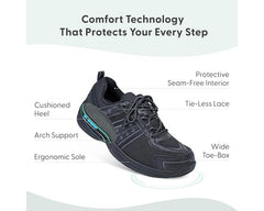Black-MONTEREY BAY Athletic Shoe BY ORTHOFEET 6
