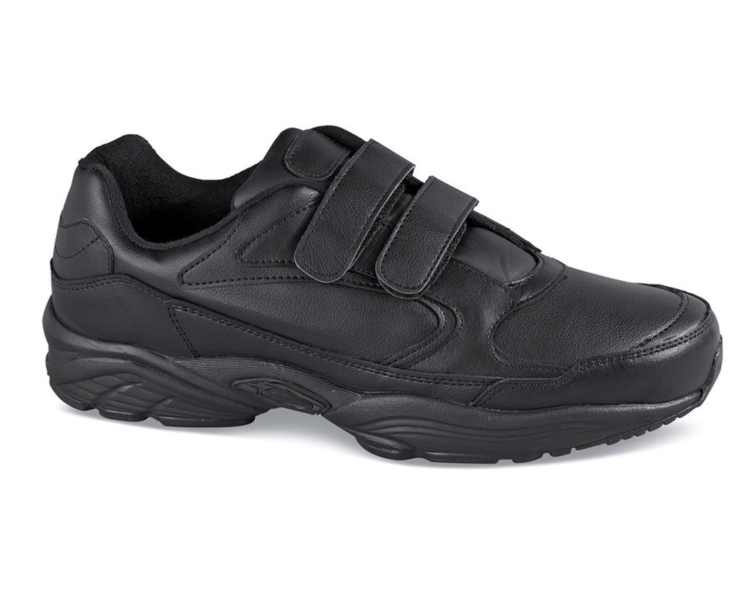 Black Leather-Kingston Two Strap Athletic Black HITCHCOCK 1