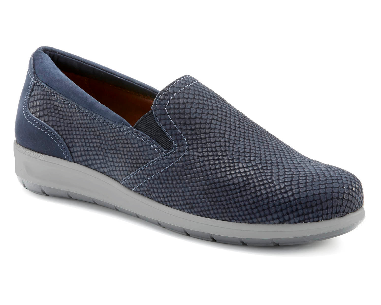Navy Snake Print Nubuck-ORLEANS BY ROS HOMMERSON 1