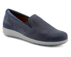 Navy Snake Print Nubuck-ORLEANS BY ROS HOMMERSON 1