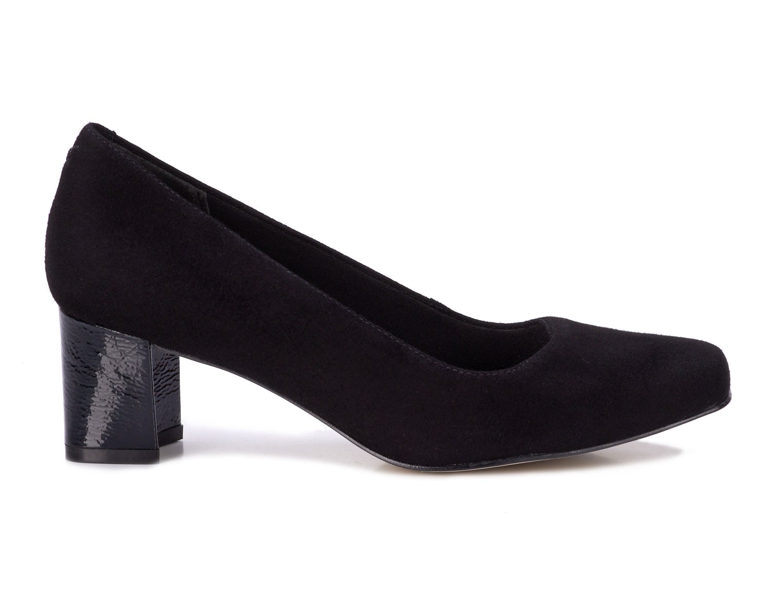 Black Suede Black Patent-MEREDITH PUMP BY ROS HOMMERSON 6