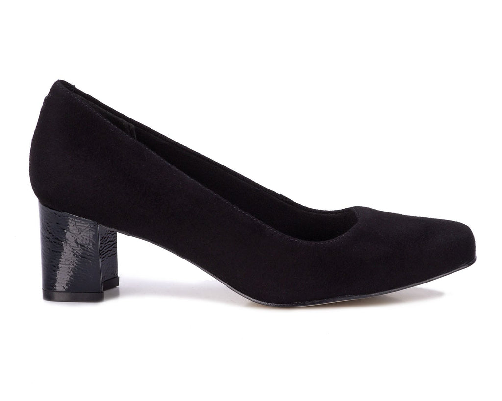 Black Suede Black Patent-MEREDITH PUMP BY ROS HOMMERSON 6