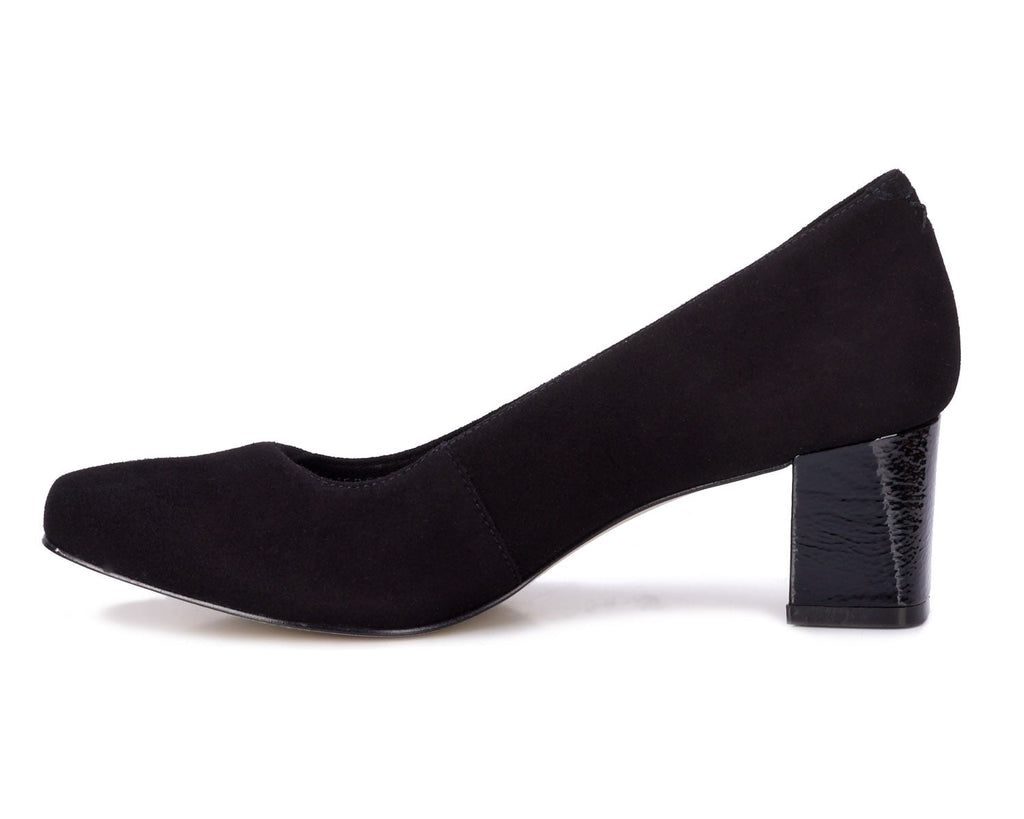 Black Suede Black Patent-MEREDITH PUMP BY ROS HOMMERSON 7