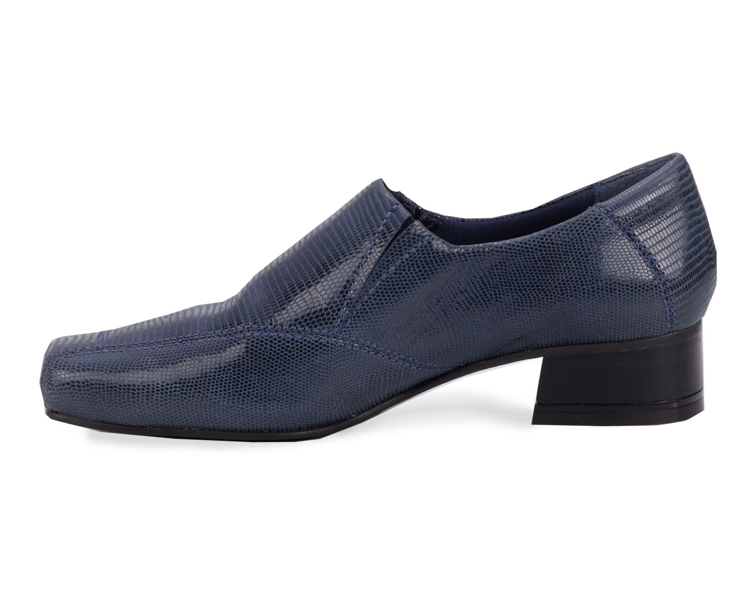 Navy Lizard Print Leather-EAGAN BY ROS HOMMERSON 7