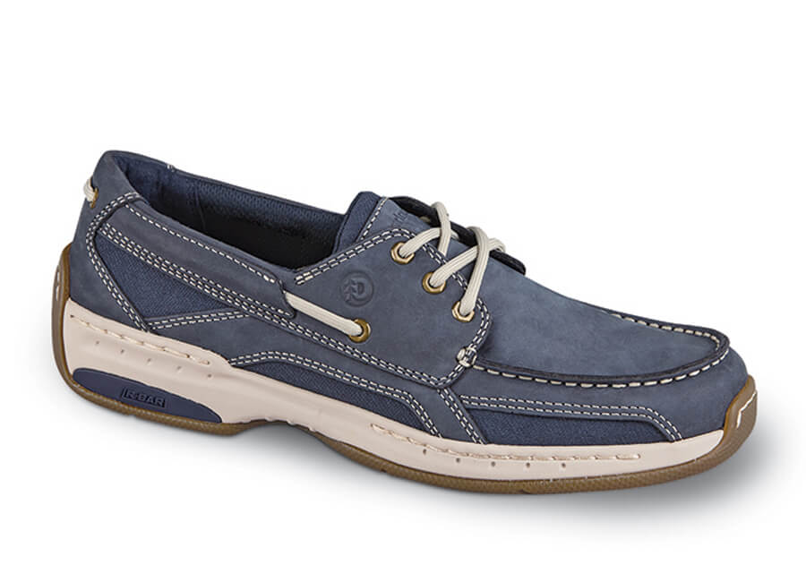 Dark Blue Nubuck-Captain Boat Shoe by dunham 1