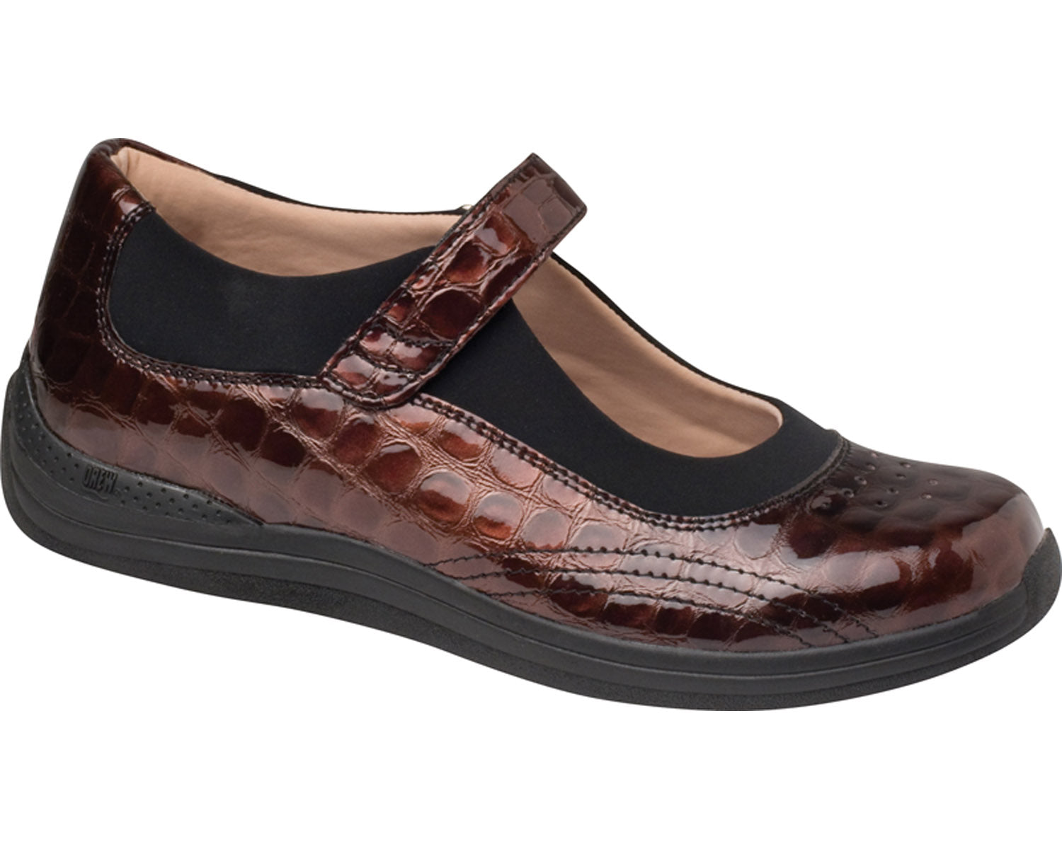 Brown Croc Patent Leather-Rose BY DREW 1