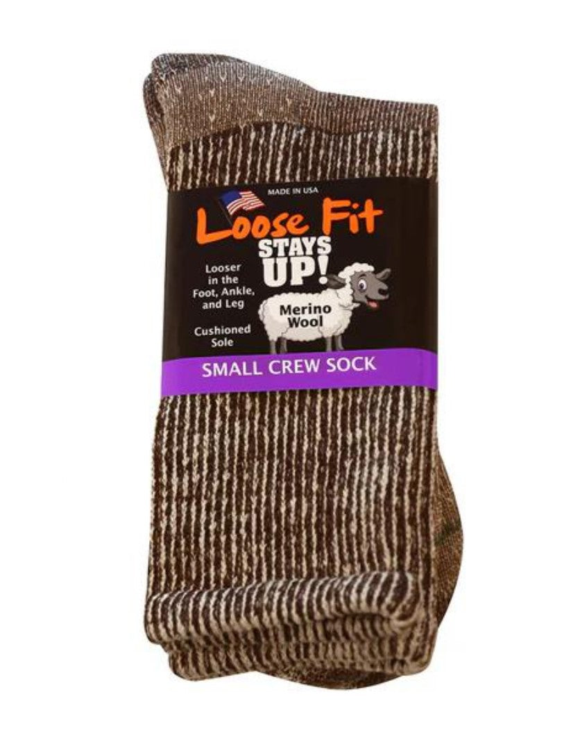 Brown-EXTRA WIDE LOOSE FIT MARLED MERINO WOOL CREW SOCK 1
