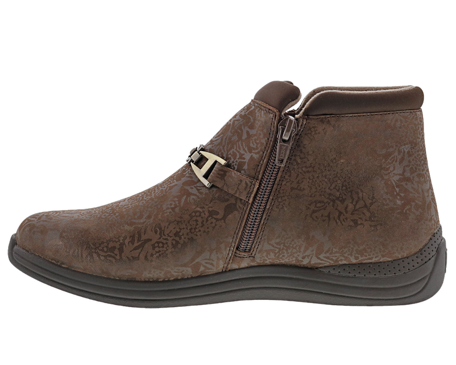 Brown Metallic Foil Leather-BLOSSOM BOOTS - Womens 7