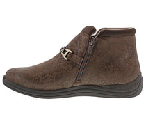 Brown Metallic Foil Leather-BLOSSOM BOOTS - Womens 7