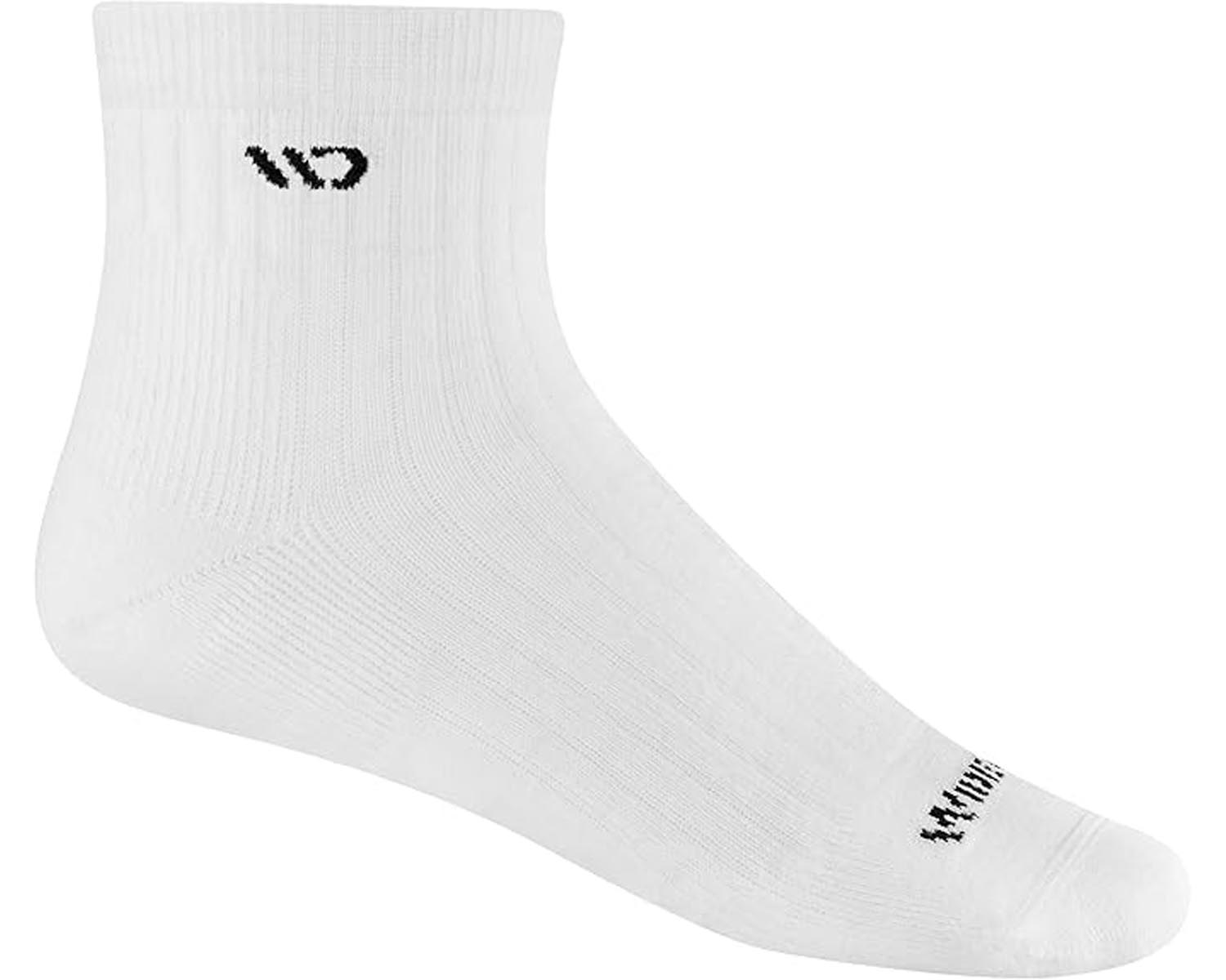 White-Mens Solid Cushioned Quarter Sock 1