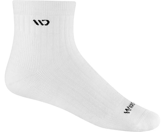 White-Mens Solid Cushioned Quarter Sock 1